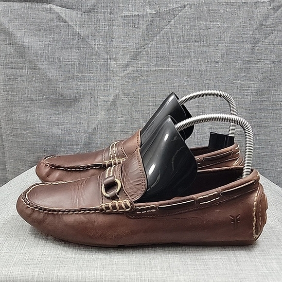 Frye West Ring Soft Brown Leather Slip-On Drivers - Men's Size US 10 - Picture 7 of 10
